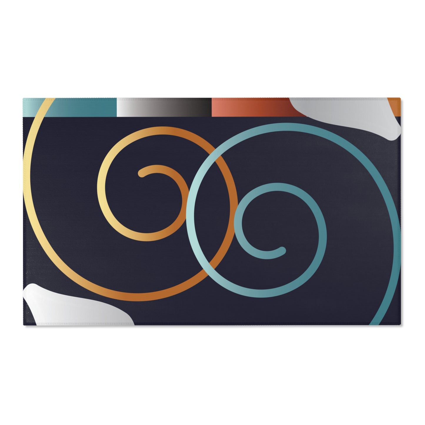 Area Rugs Kukloso MD FS No 54 Abstract Shapes Gold, Silver, Aqua & Copper - Free Shipping