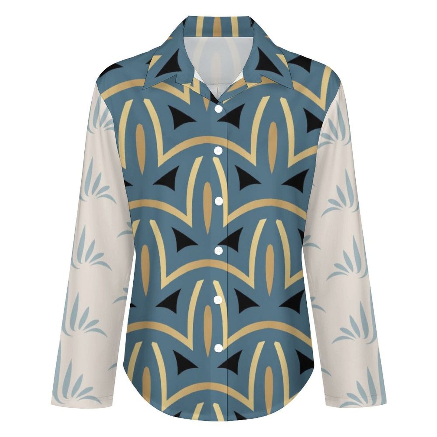 Long Sleeve Shirt Blouse Kukloso Abstract No 256
