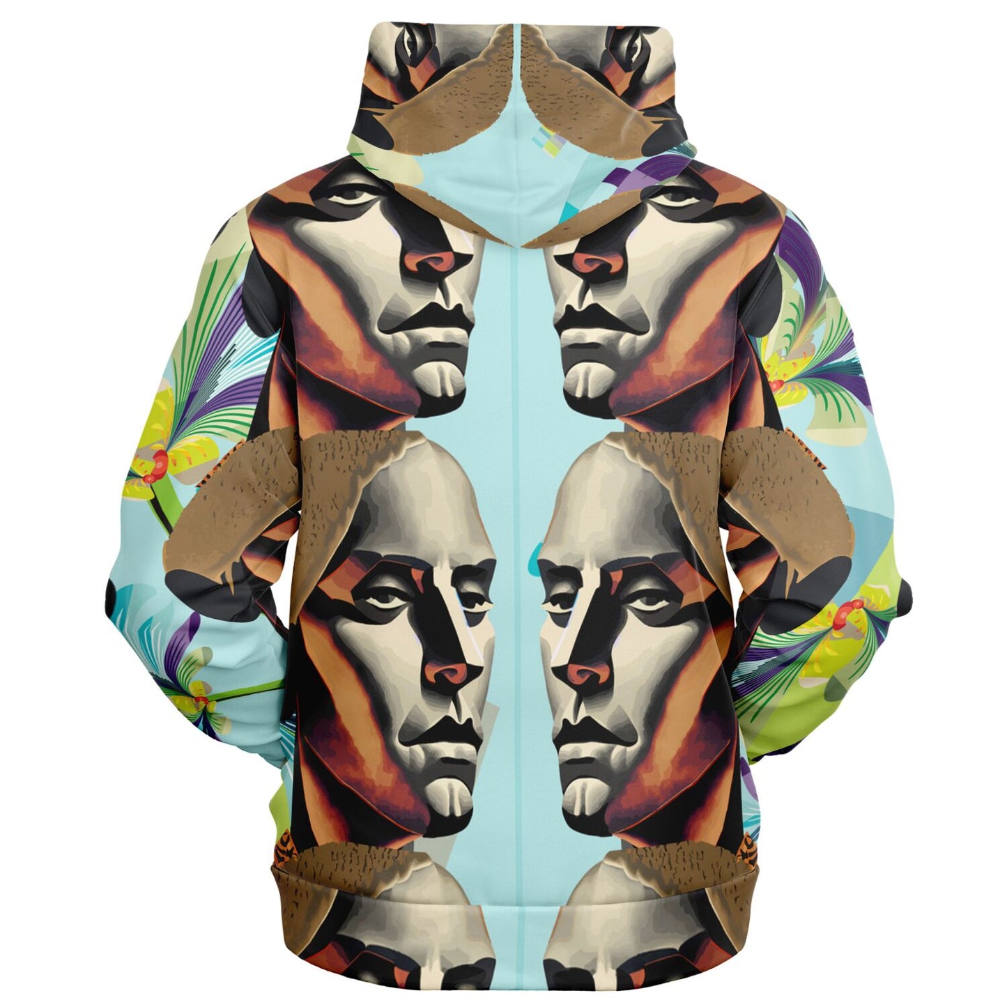 Fashion Zip-Up Hoodie - AOP Kukloso Cubist Faces No 54 - Free Shipping