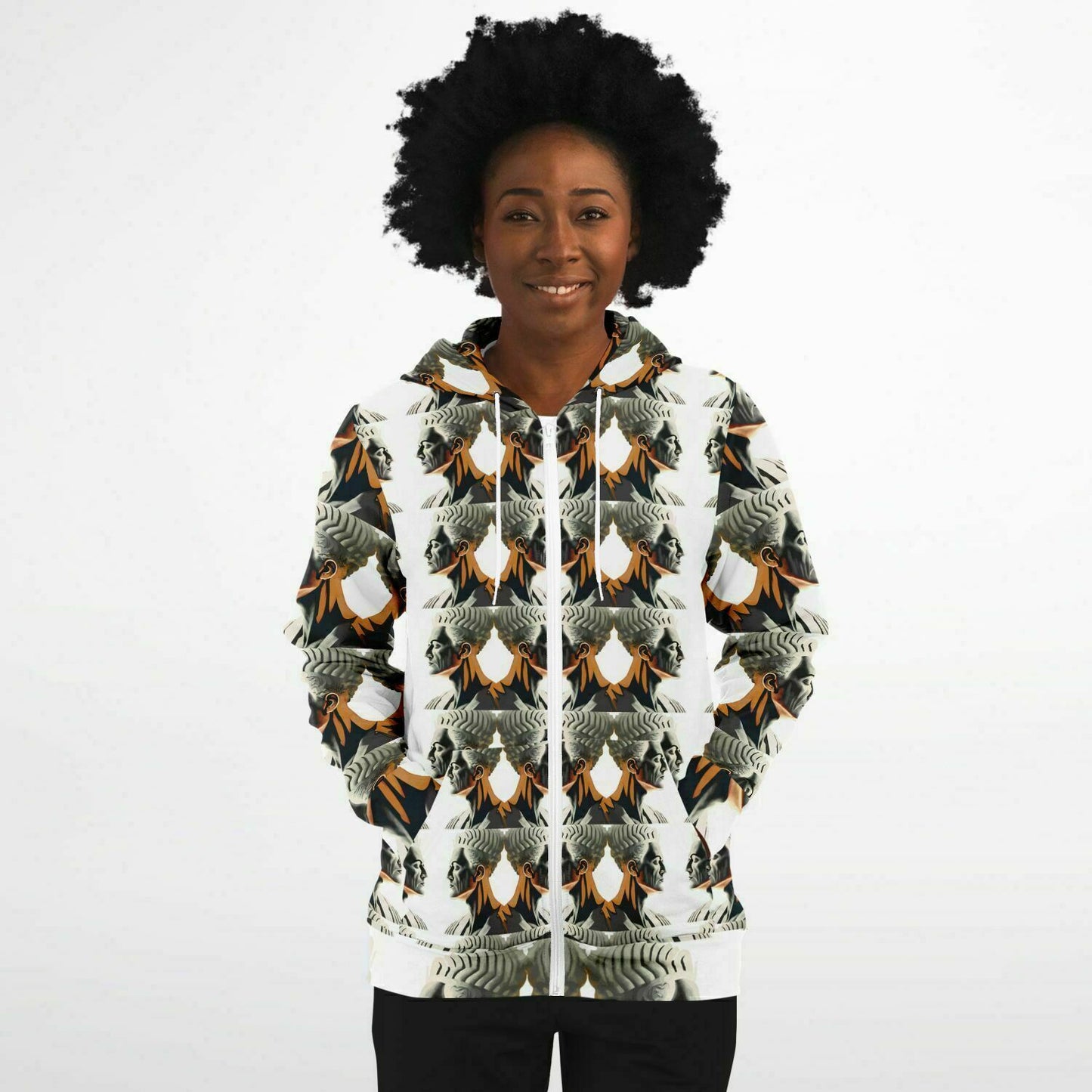 Fashion Zip-Up Hoodie - AOP Kukloso Ancients series No 4 - Free Shipping