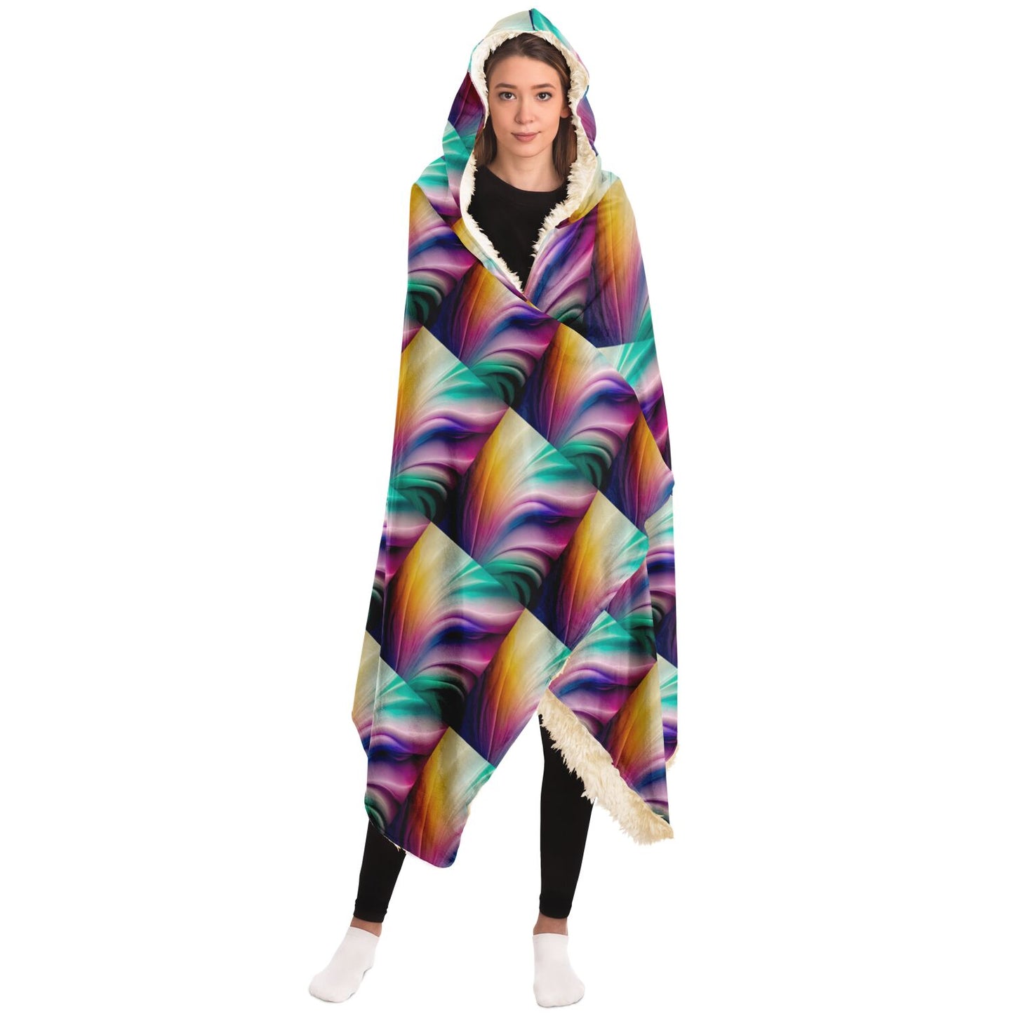 Hooded Blanket - AOP Kukloso Color Flows No 7 - Free Shipping