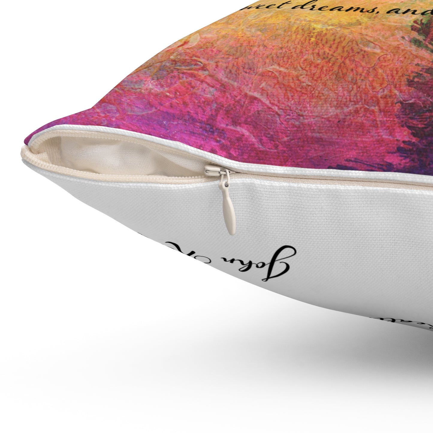 Spun Polyester Square Pillow Kukloso Untitled Mandala No 1687/ First Stanza - 'Endymion' by John Keats Version Two - Free Shipping