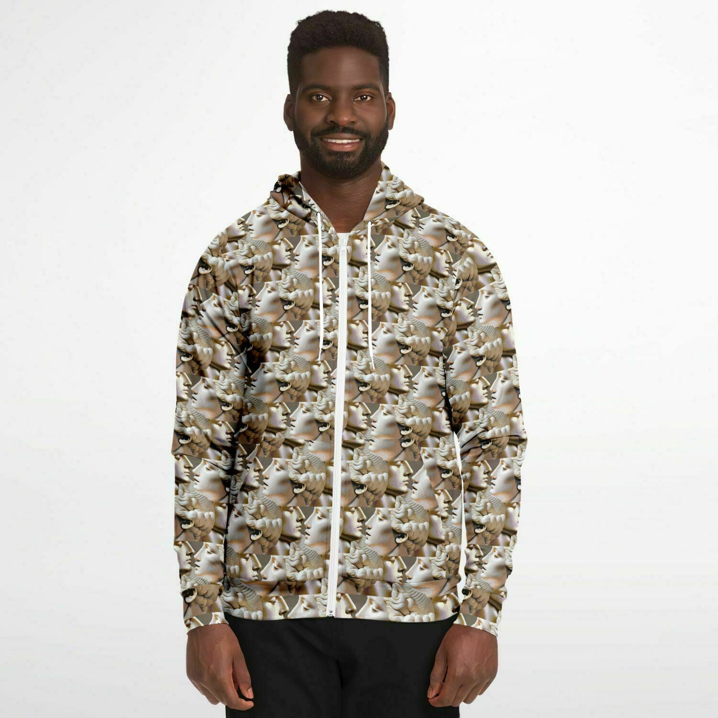 Fashion Zip-Up Hoodie - AOP Kukloso Roman Faces No 1 - Free Shipping