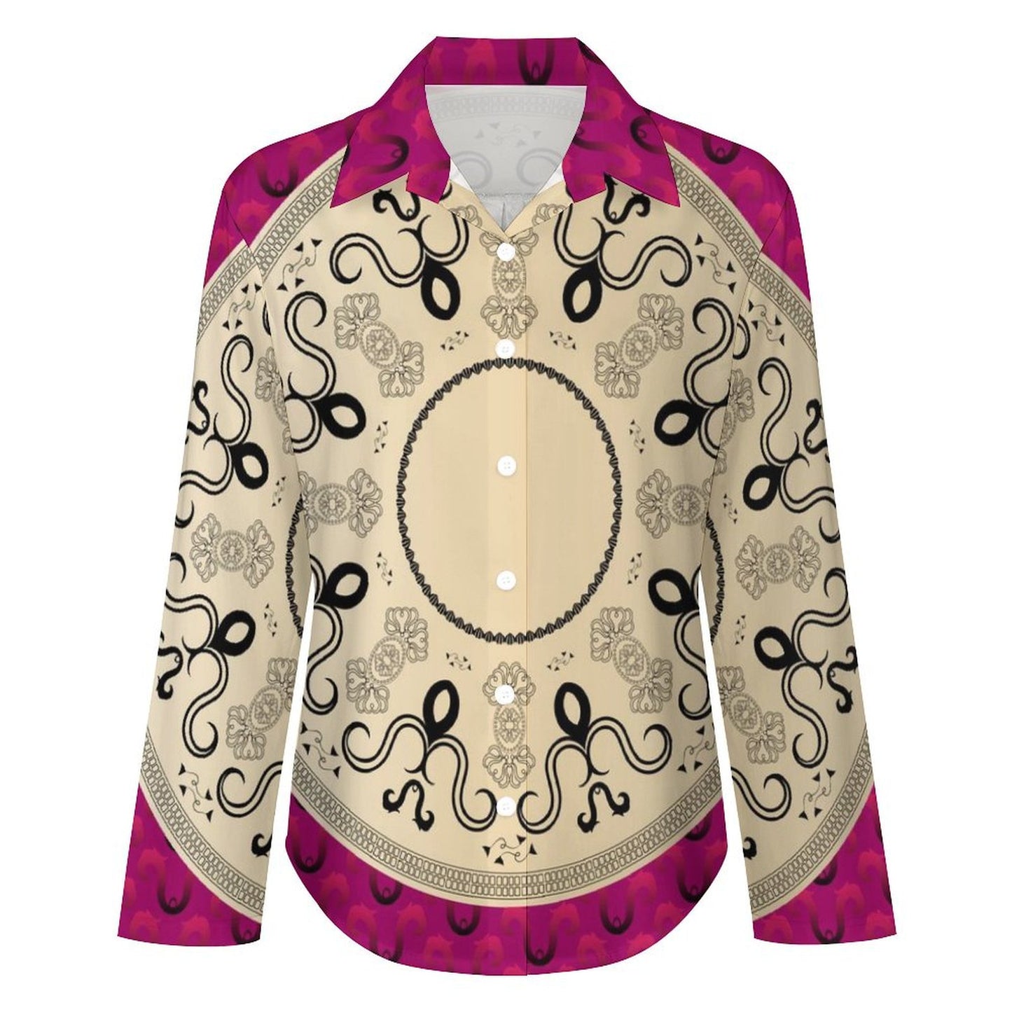 Long Sleeve Shirt Blouse Kukloso Abstract No 1776