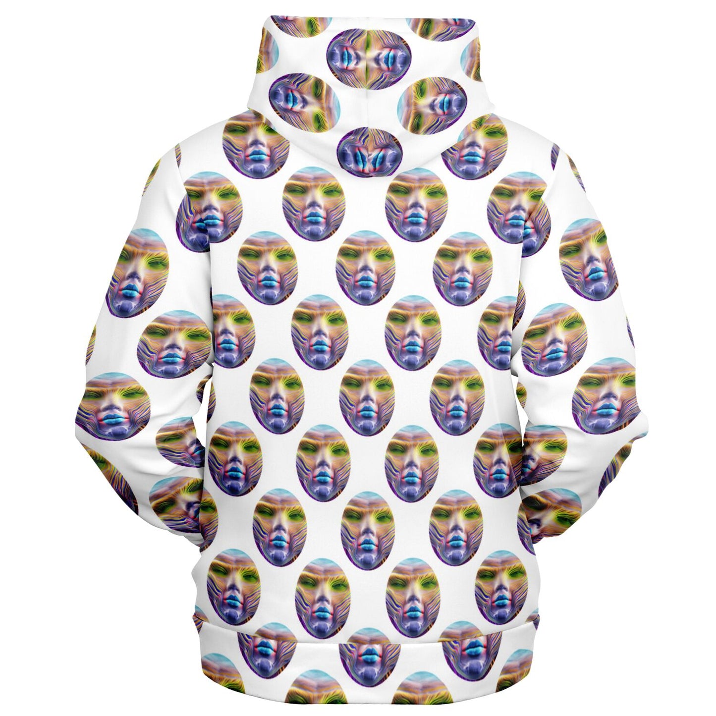 Fashion Zip-Up Hoodie - AOP Kukloso Cubist Faces No 40 - Free Shipping