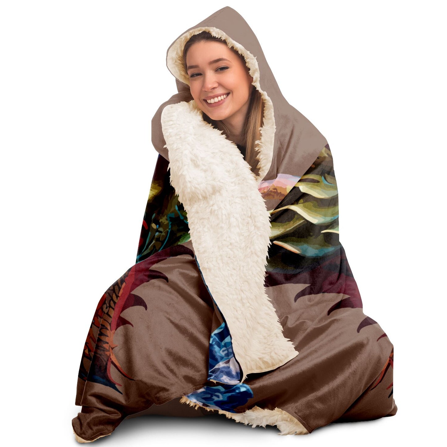 Hooded Blanket - AOP Kukloso Two Dragons No 2 - Free Shipping