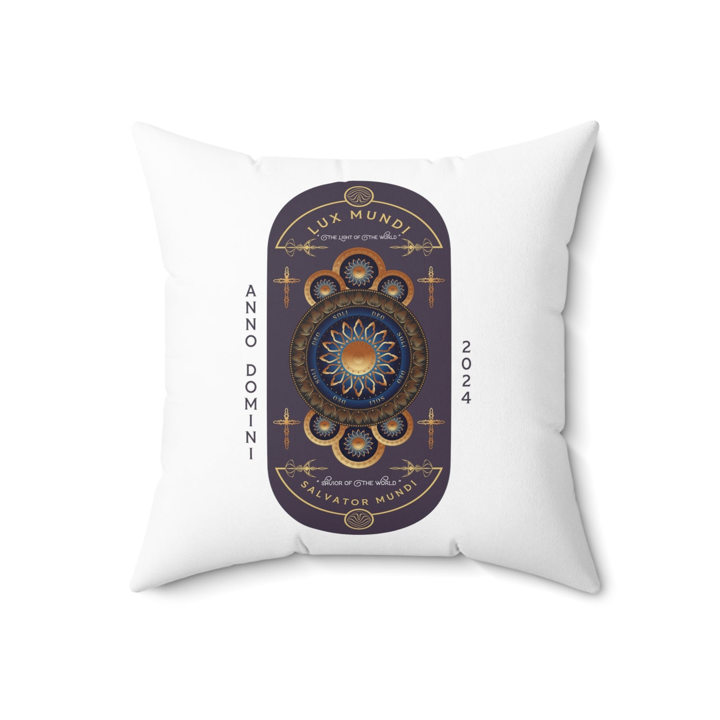 Spun Polyester Square Pillow Kukloso Luke 23:43 / Lux Mundi / Salvator Mundi - Free Shipping