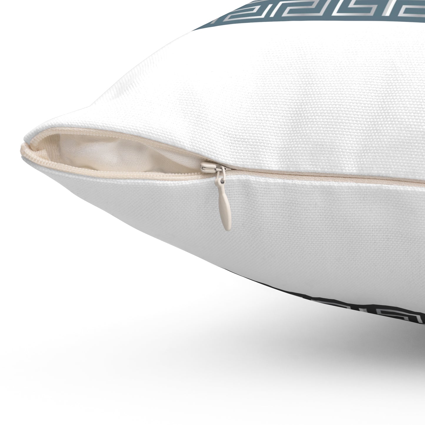 Spun Polyester Square Pillow Kukloso Greek Border 'Carpe Diem' No 3 - Free Shipping