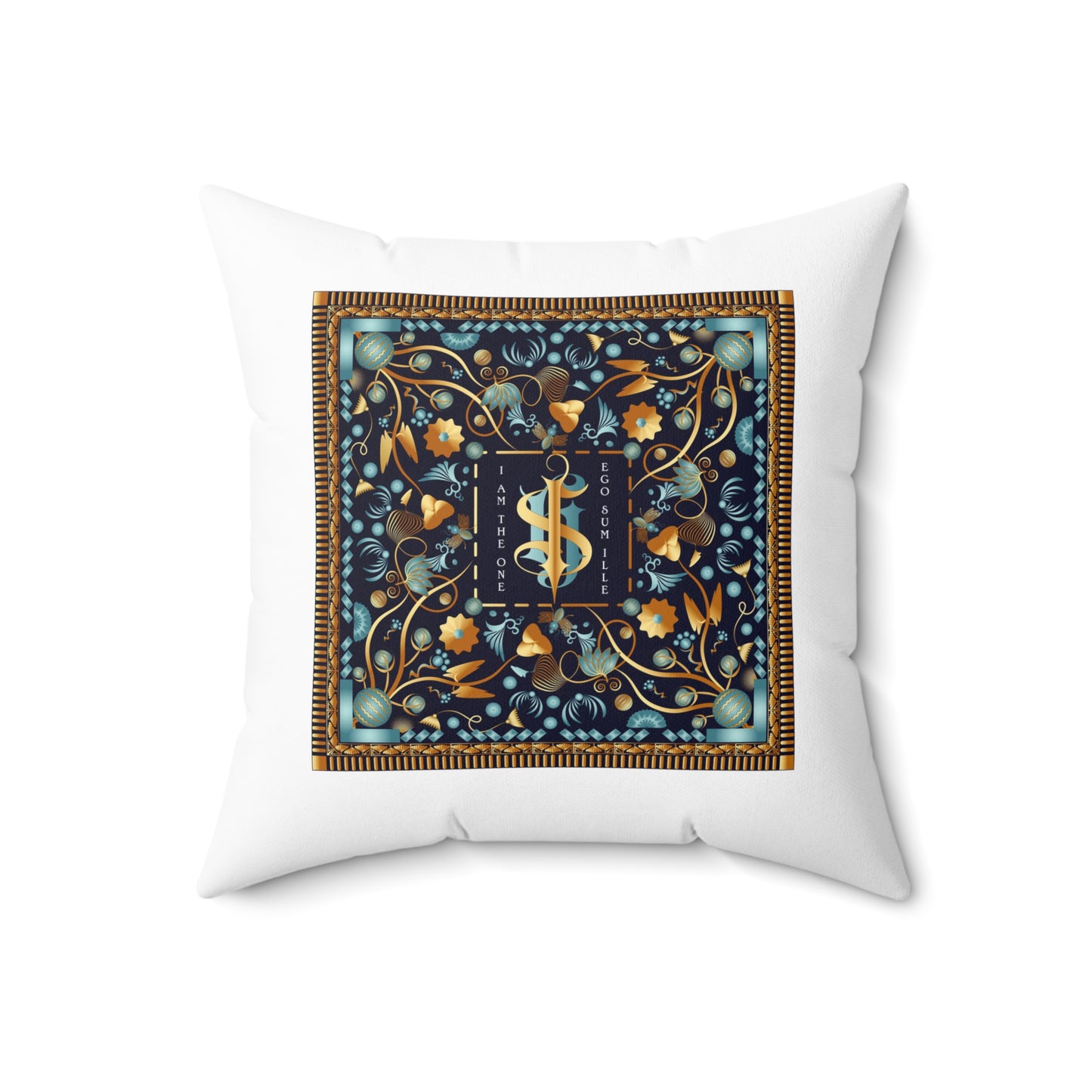 Spun Polyester Square Pillow Kukloso IHS Christogram "I Am The One" - Free Shipping
