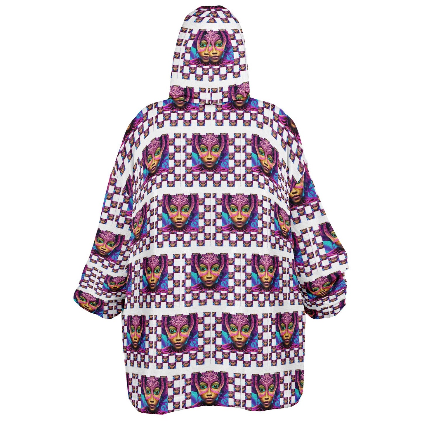 Snug Hoodie Economy - AOP Kukloso Space Faces No 21 A - Free Shipping