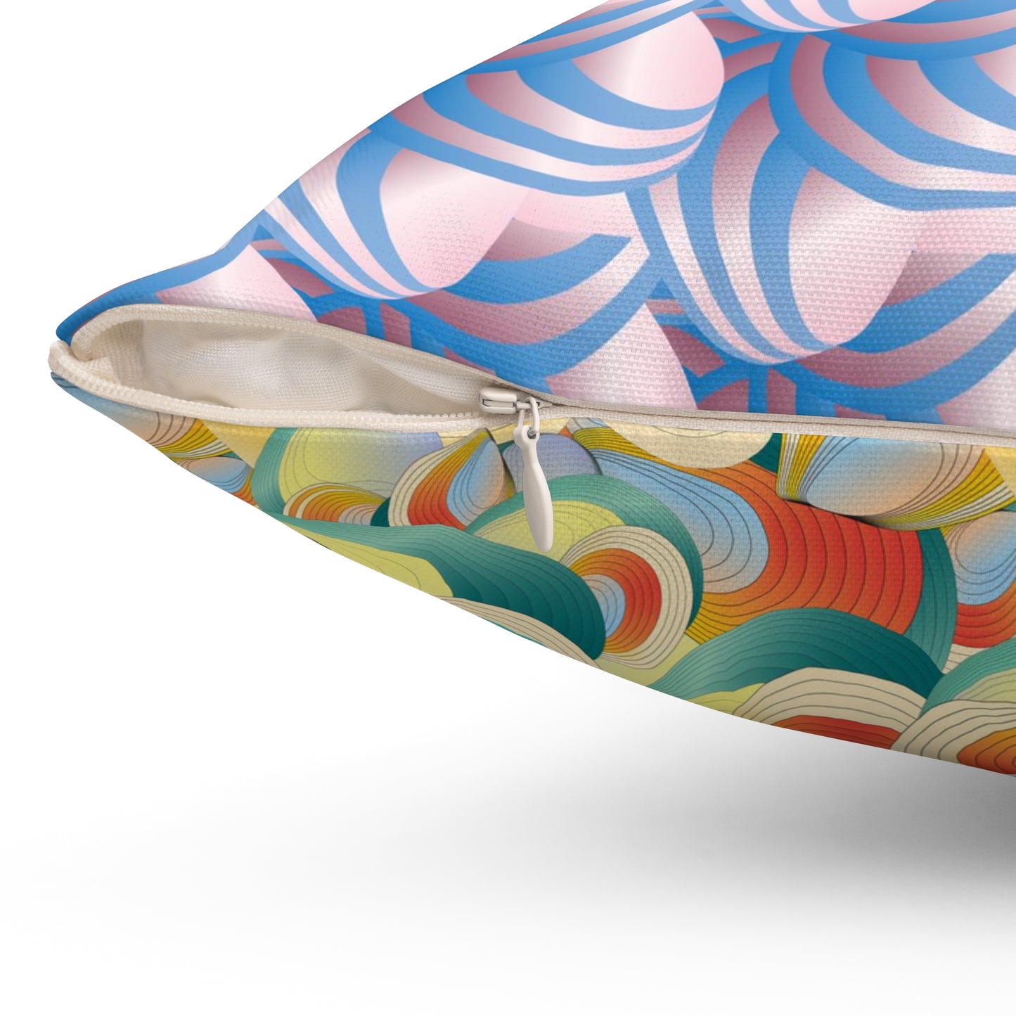 Spun Polyester Square Pillow Kukloso Ice Cream Swirls No 10 - Free Shipping