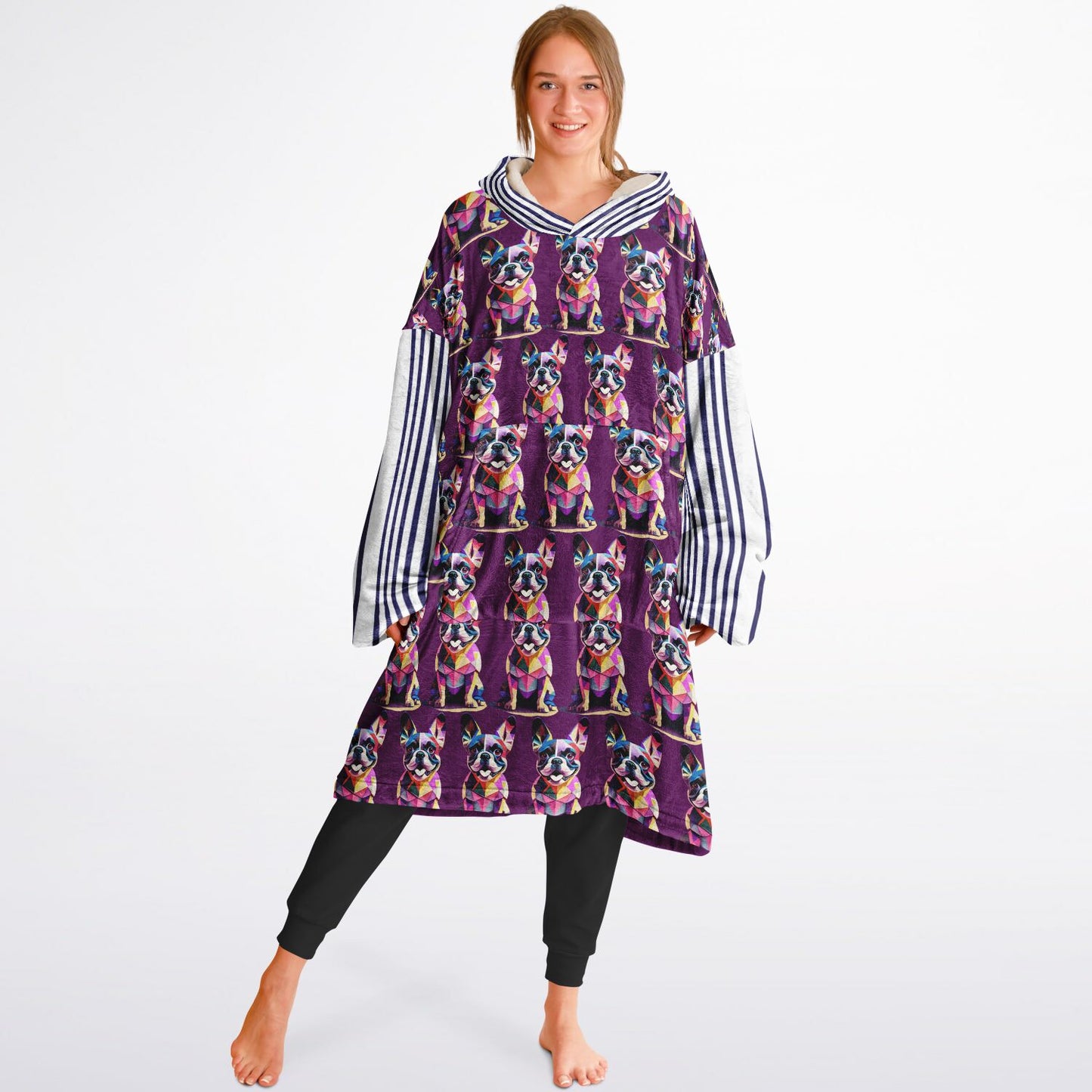 Snug Hoodie Economy - AOP Kukloso Cubist French Bulldog - Free Shipping