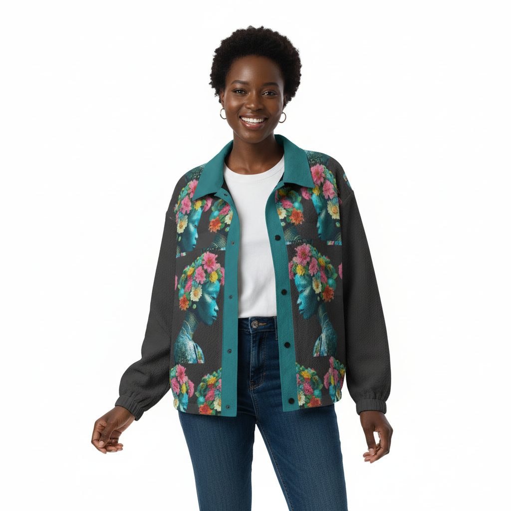 AOP Unisex Casual Lapel Jacket Kukloso Patchwork Collage No 92