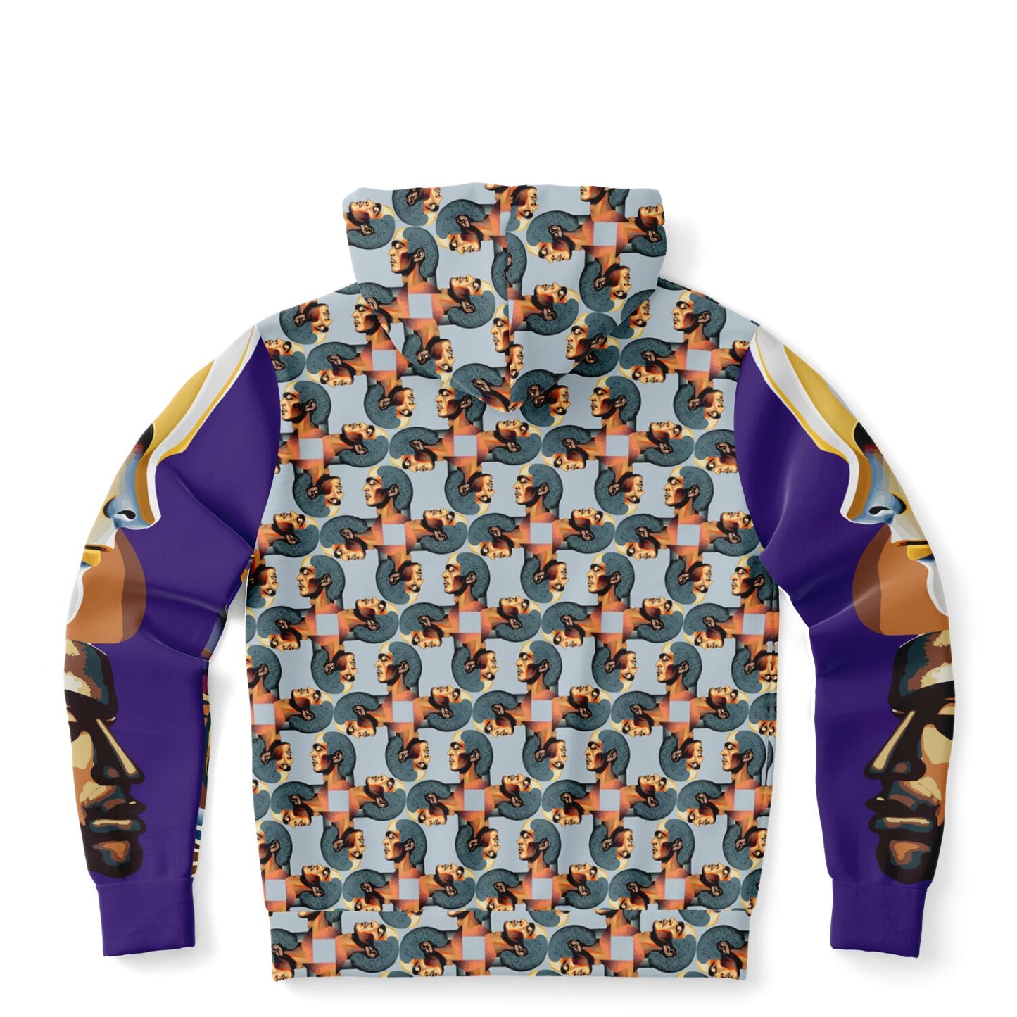 Unisex Fashion Zip-Up Hoodie - AOP Kukloso Cubist Faces No 54 Multicolored - Free Shipping