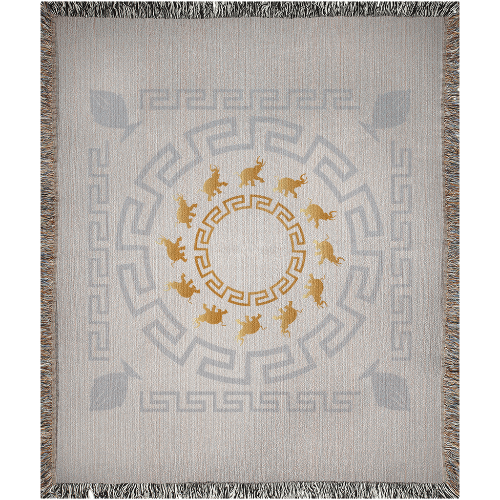 Woven Blankets Kukloso Mandala Kuklos No 4382 Greek Border - Free Shipping