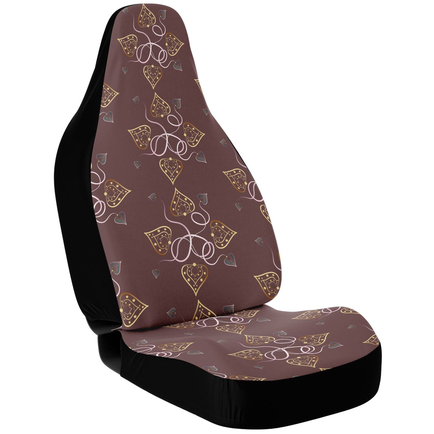 Car Seat Cover - AOP Kukloso Abstractical No 25 abstract shapes on Cocoa background - Free Shipping
