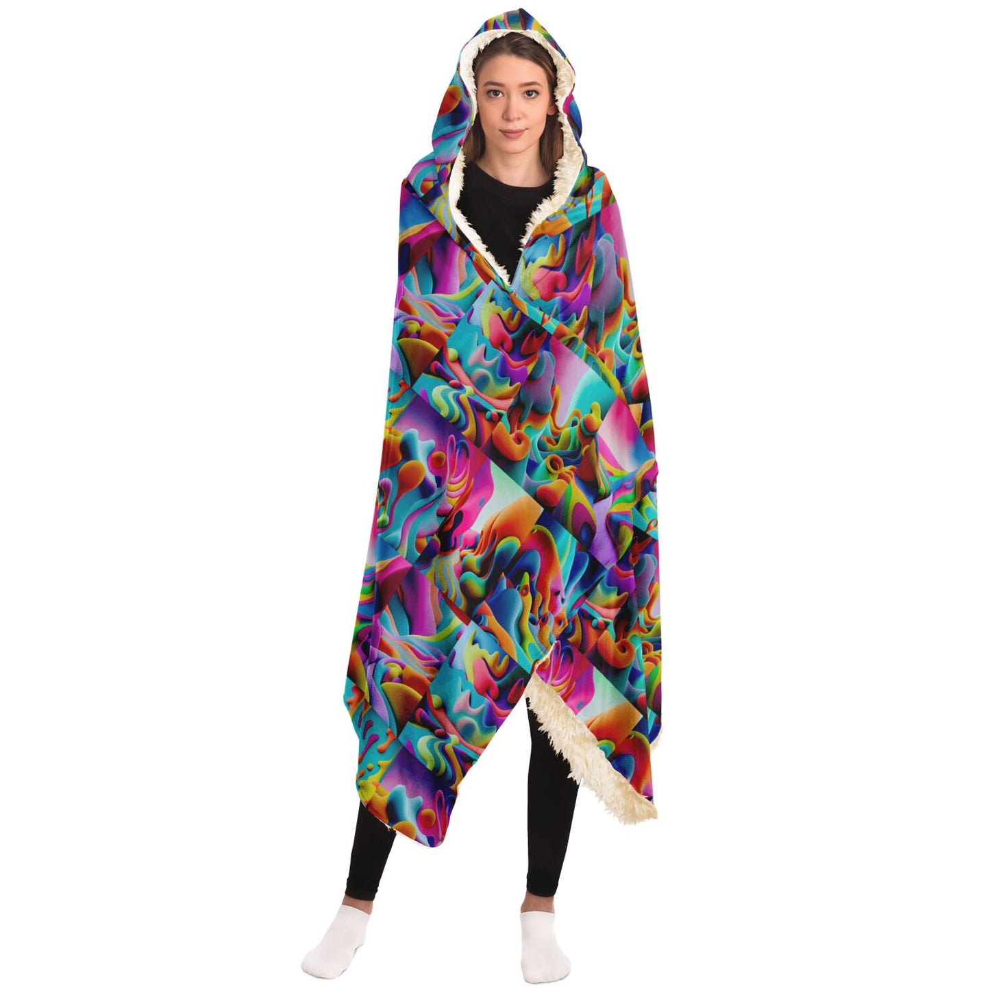 Hooded Blanket - AOP Kukloso Got Color Small Pattern - Free Shipping