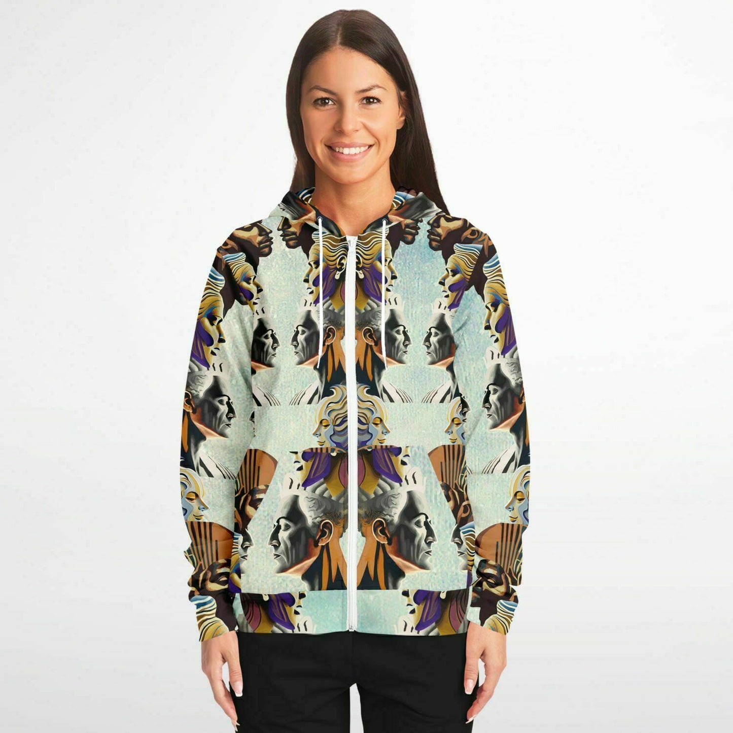 Fashion Zip-Up Hoodie - AOP Kukloso Ancients series No 7 - Free Shipping