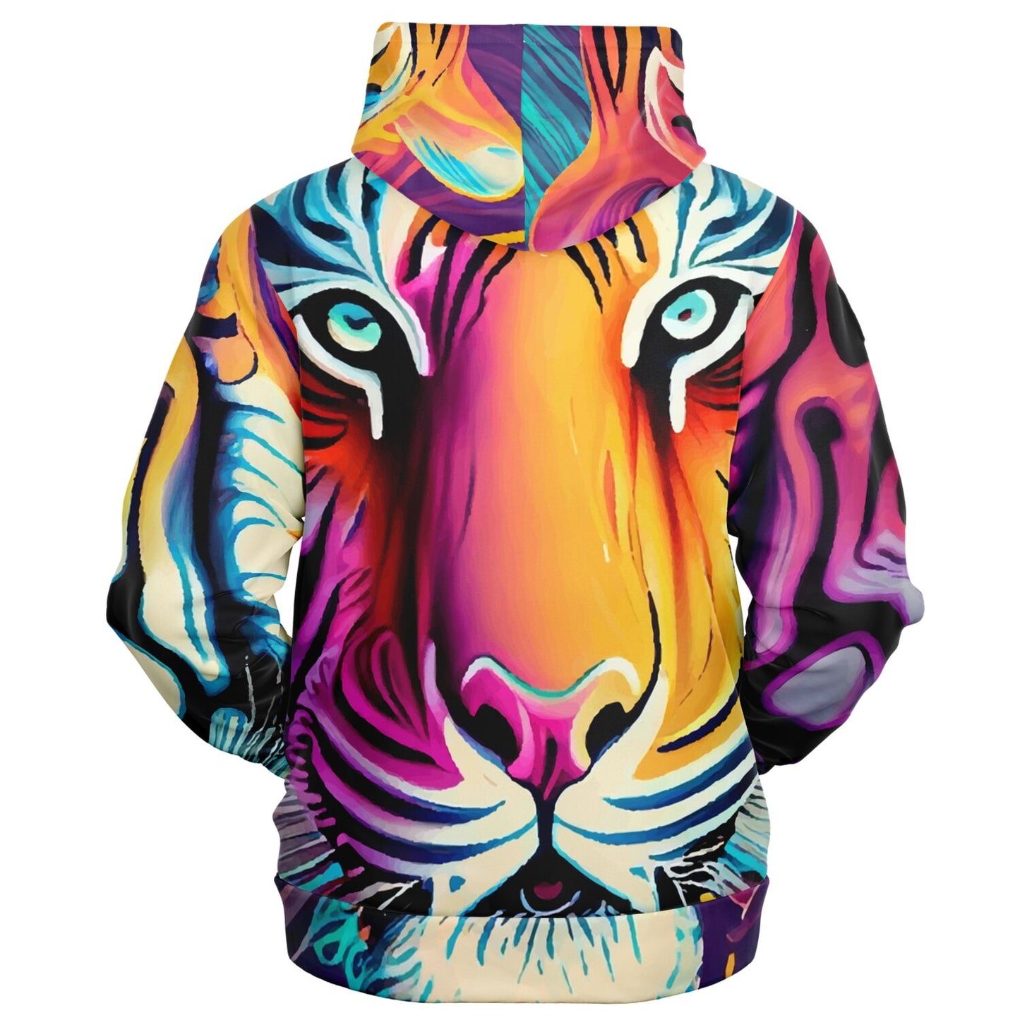 Fashion Zip-Up Hoodie - AOP Kukloso Mr. Tiger Multicolored - Free Shipping