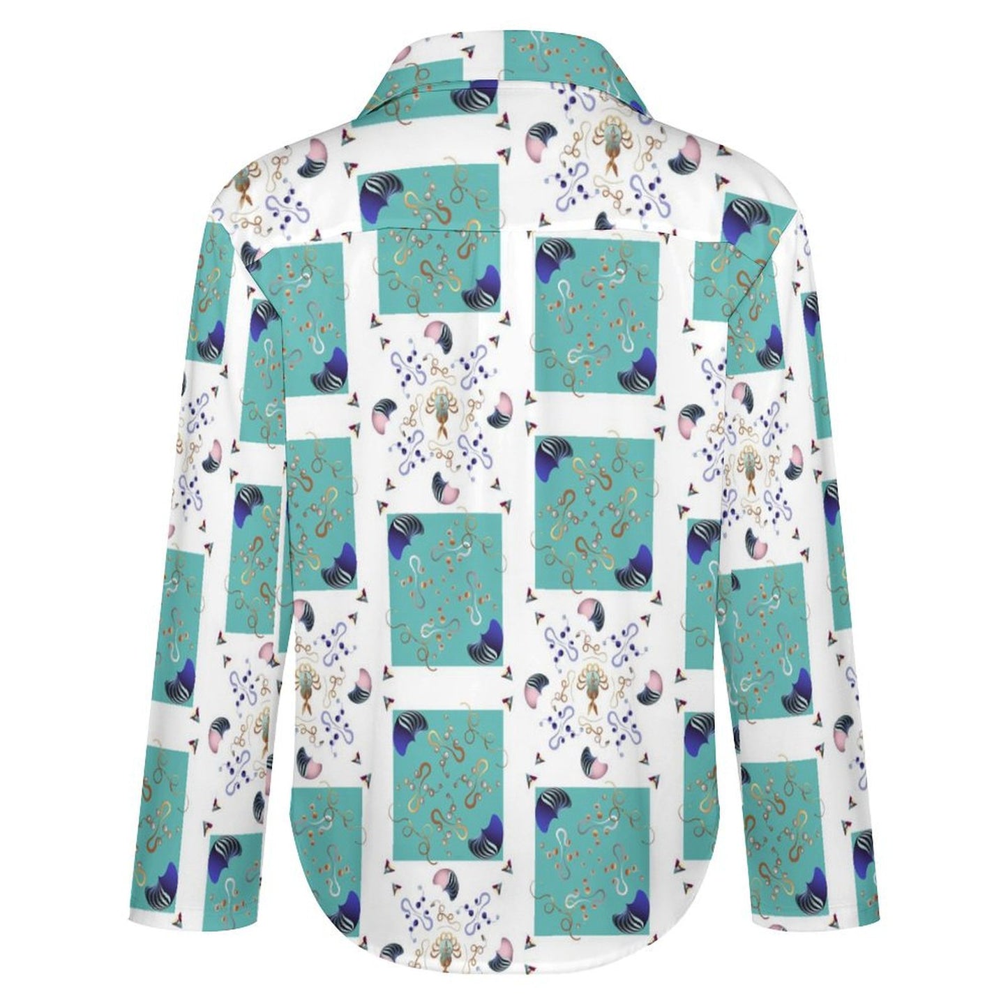 Long Sleeve Shirt Blouse Kukloso Abstract No 1839