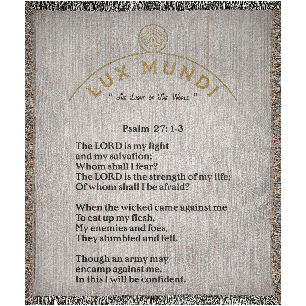 Woven Blankets Kukloso 'Lux Mundi' No 6 Psalm 27:1-3 Version 2 - Free Shipping