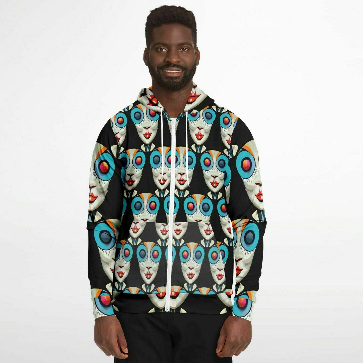Fashion Zip-Up Hoodie - AOP Kukloso Ancients series No 12 - Free Shipping