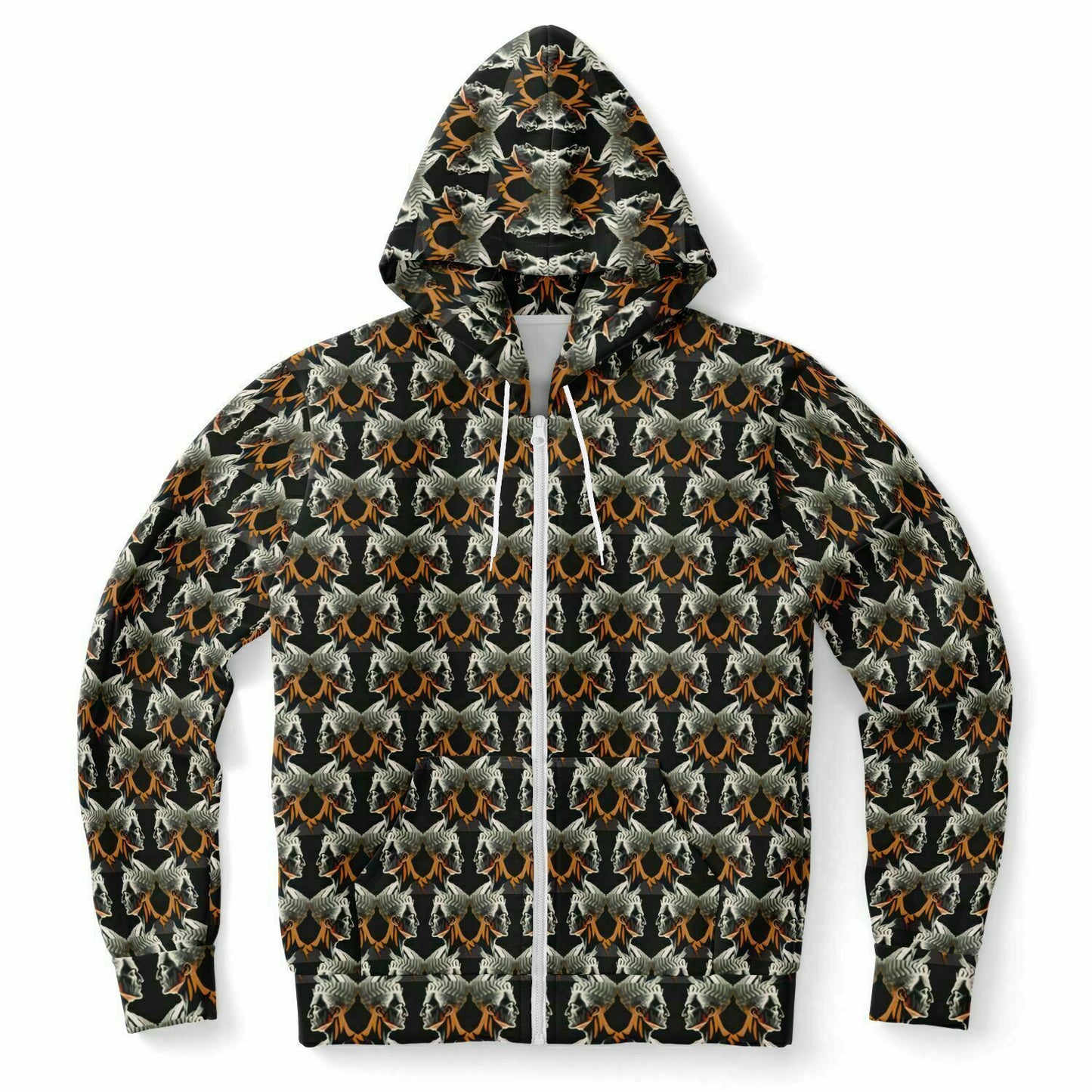 Fashion Zip-Up Hoodie - AOP Kukloso Cubist Faces No 2 - Free Shipping
