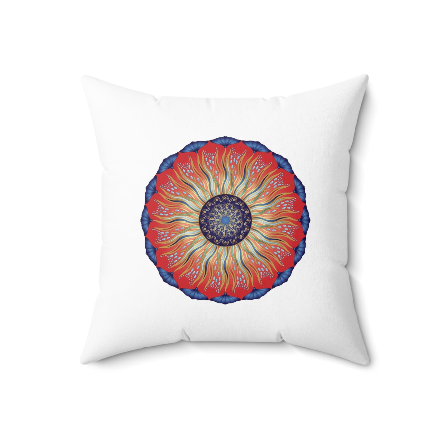 Spun Polyester Square Pillow Kukloso Mandalas No 2987 & 2627 - Free Shipping