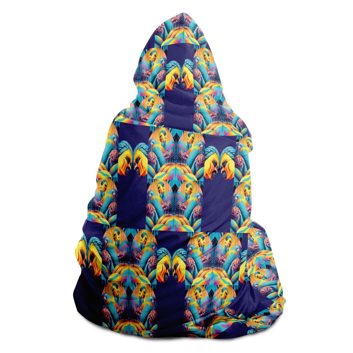 Hooded Blanket - AOP Kukloso Space Faces No 27 - Free Shipping