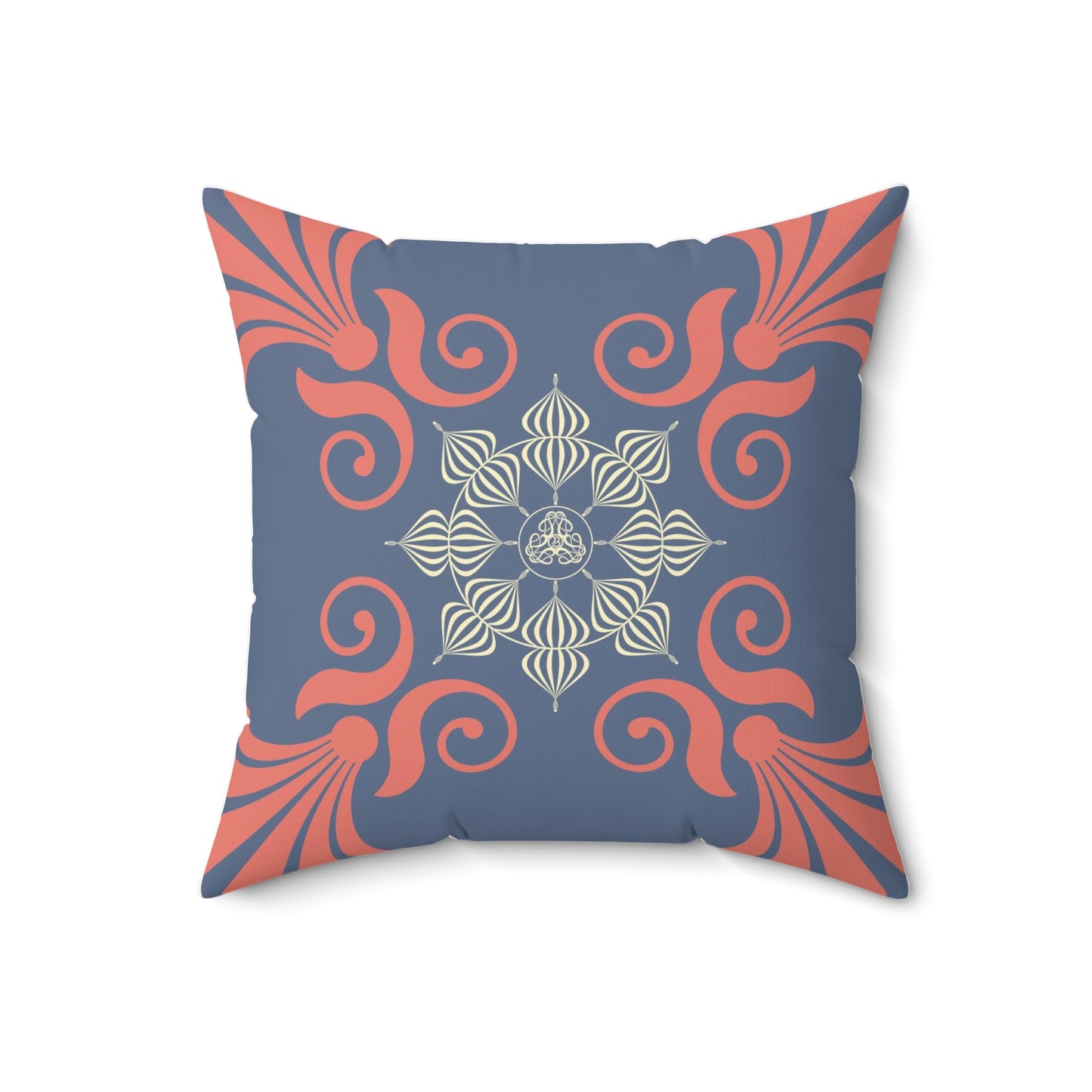 Spun Polyester Square Pillow Kukloso Fleurons No 38 - Free Shipping
