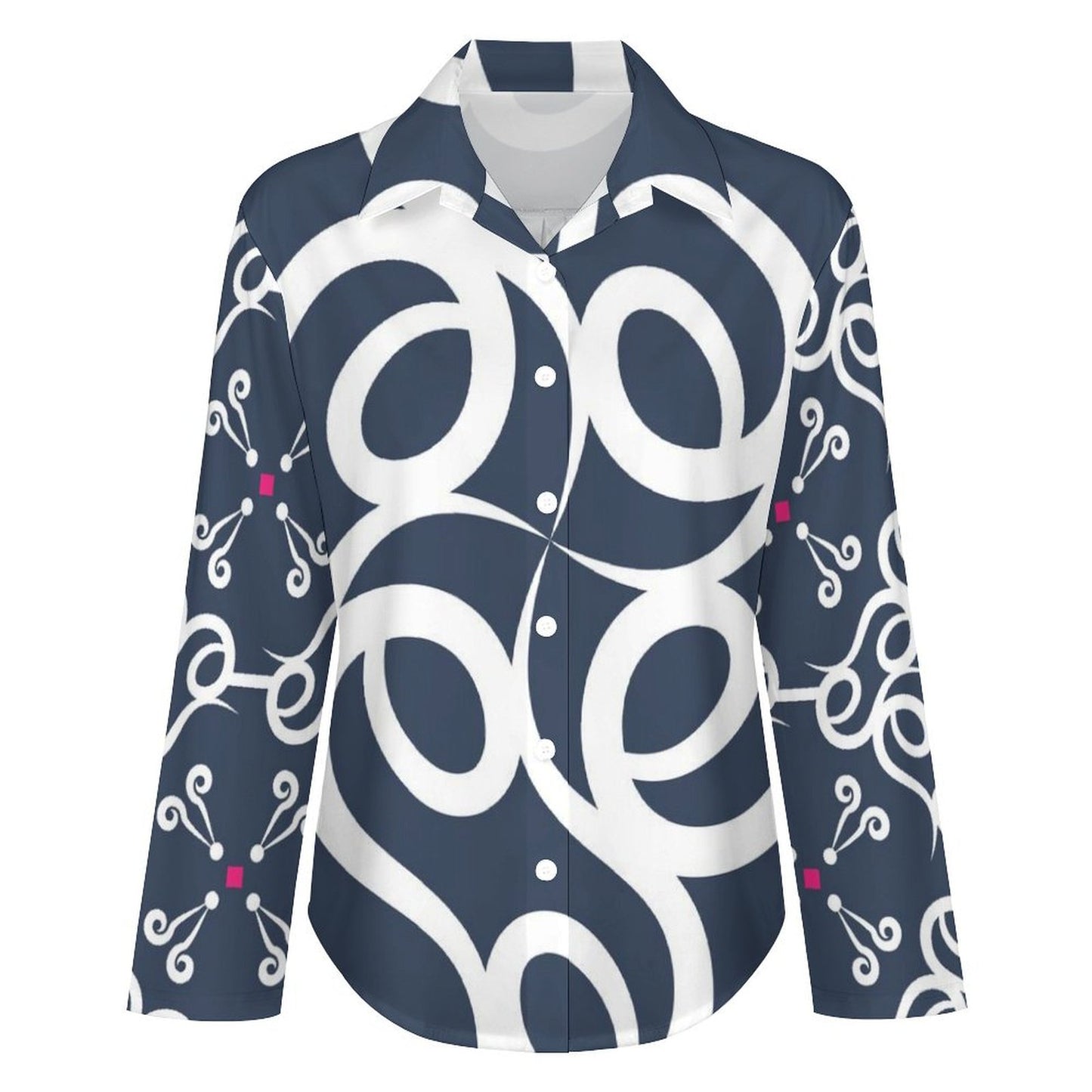 Long Sleeve Shirt Blouse Kukloso Abstract No 975