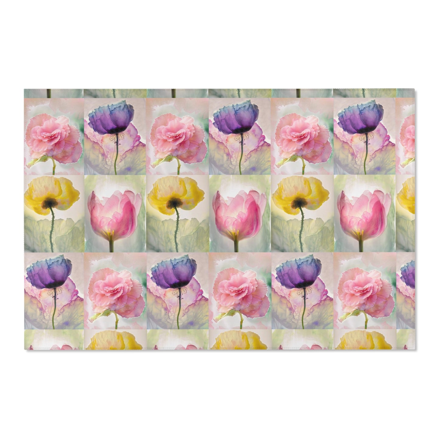 Area Rugs Kukloso Pastel Watercolor Florals - Free Shipping