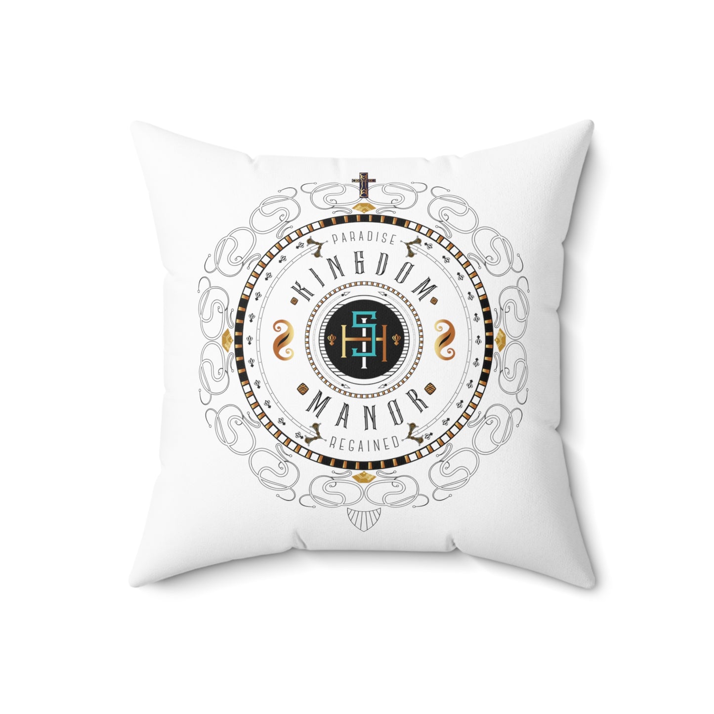 Spun Polyester Square Pillow Kukloso 'Kingdom Manor' aka Heaven - Free Shipping