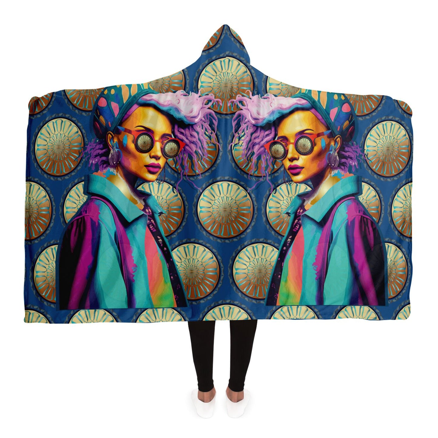 Hooded Blanket - AOP Kukloso Punk Chic No 2 D - Free Shipping