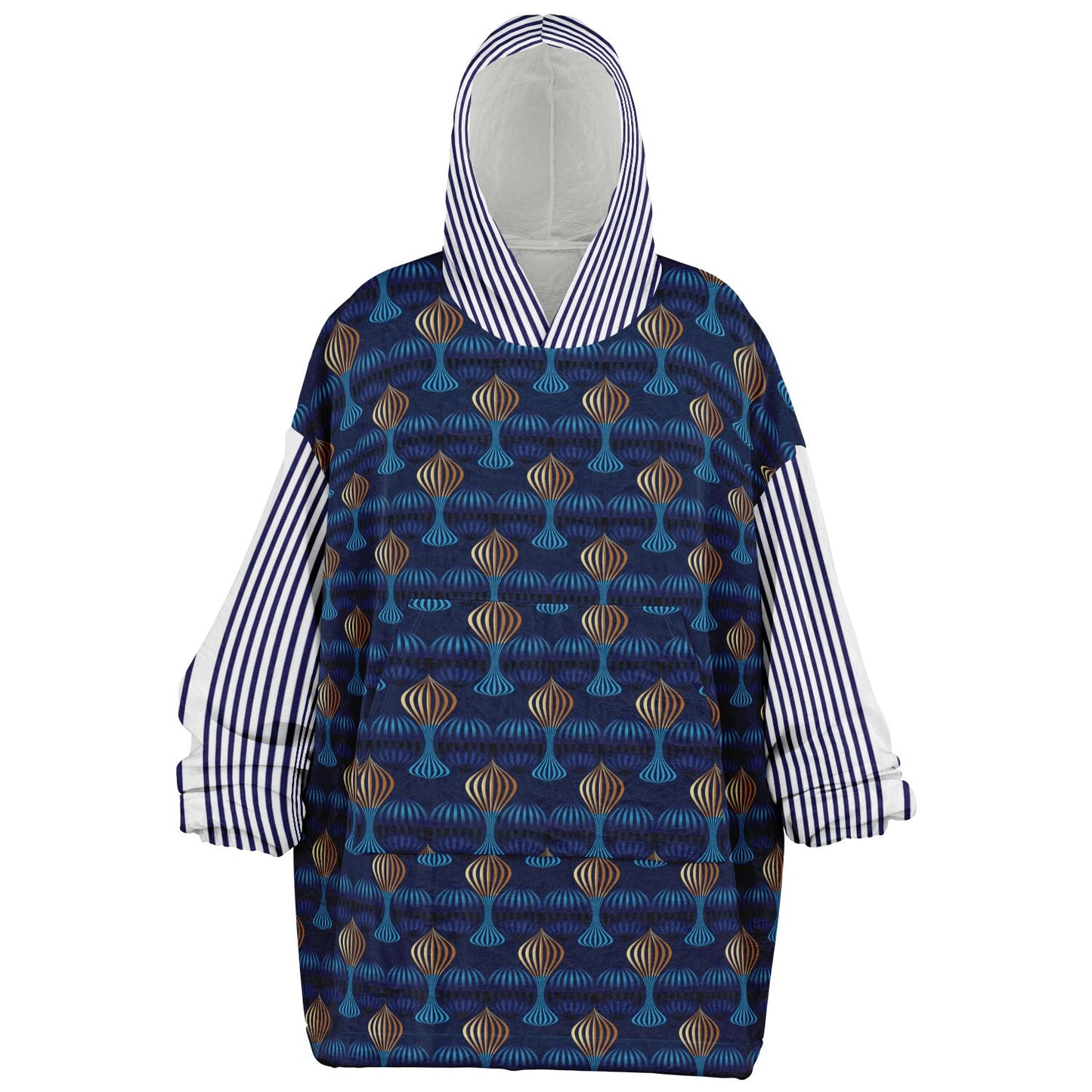 Snug Hoodie Economy - AOP Kukloso Fleuron Blue - Gold No 1 Large Pattern - Free Shipping