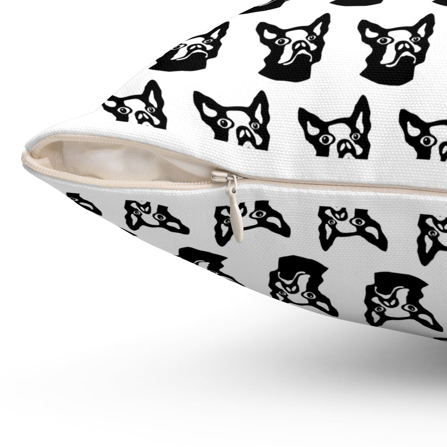 Spun Polyester Square Pillow Kukloso Boston Terrier Dog - Free Shipping