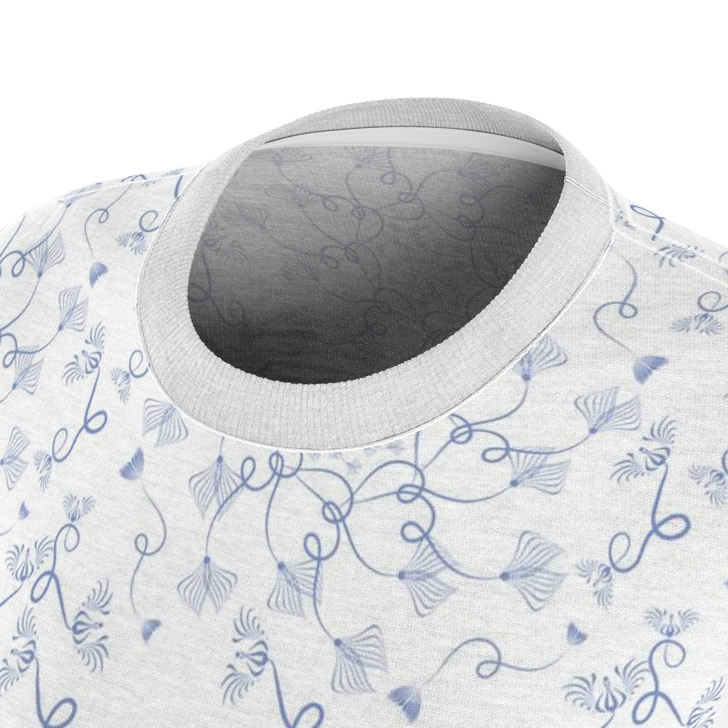 Women's Cut & Sew Tee (AOP) Kukloso Abstractical No 19 Periwinkle on White - Free Shipping