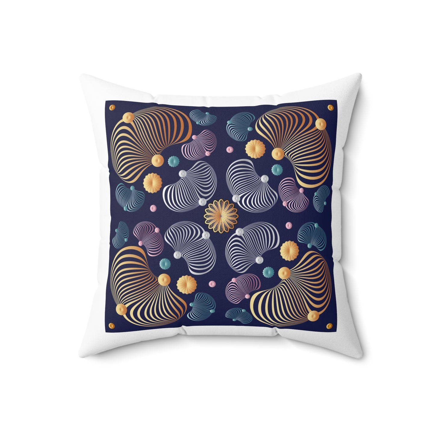 Spun Polyester Square Pillow Kukloso Ancient Geometrica No 46 - Free Shipping
