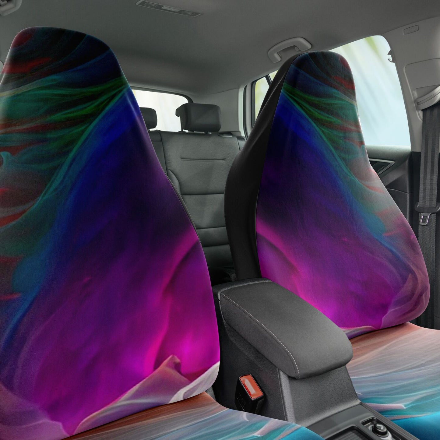 Car Seat Cover - AOP Kukloso Color Flows series No 5 Pink, Green, Silver, Aqua - Free Shipping