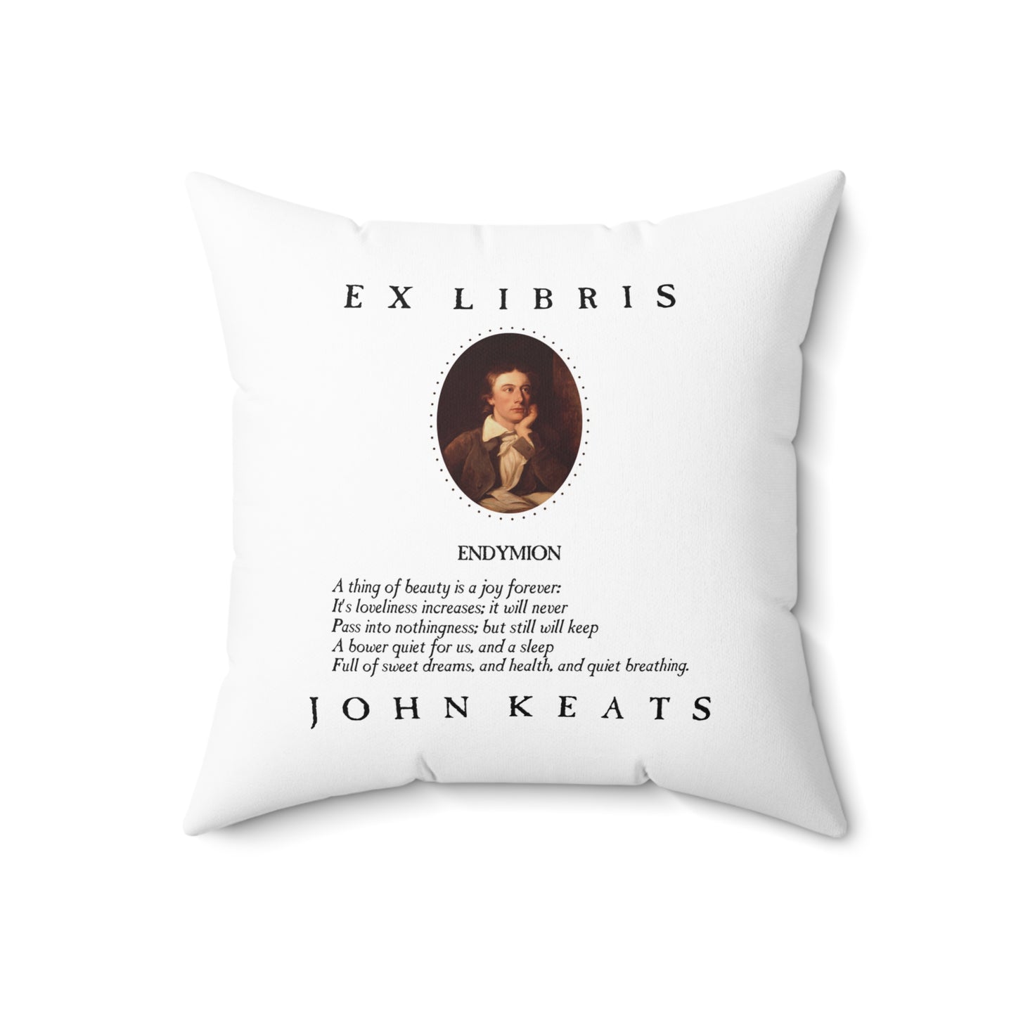 Spun Polyester Square Pillow Kukloso Untitled Mandala No 1687 & No 1047 - First Stanza - 'Endymion' by John Keats Version Three - Free Shipping