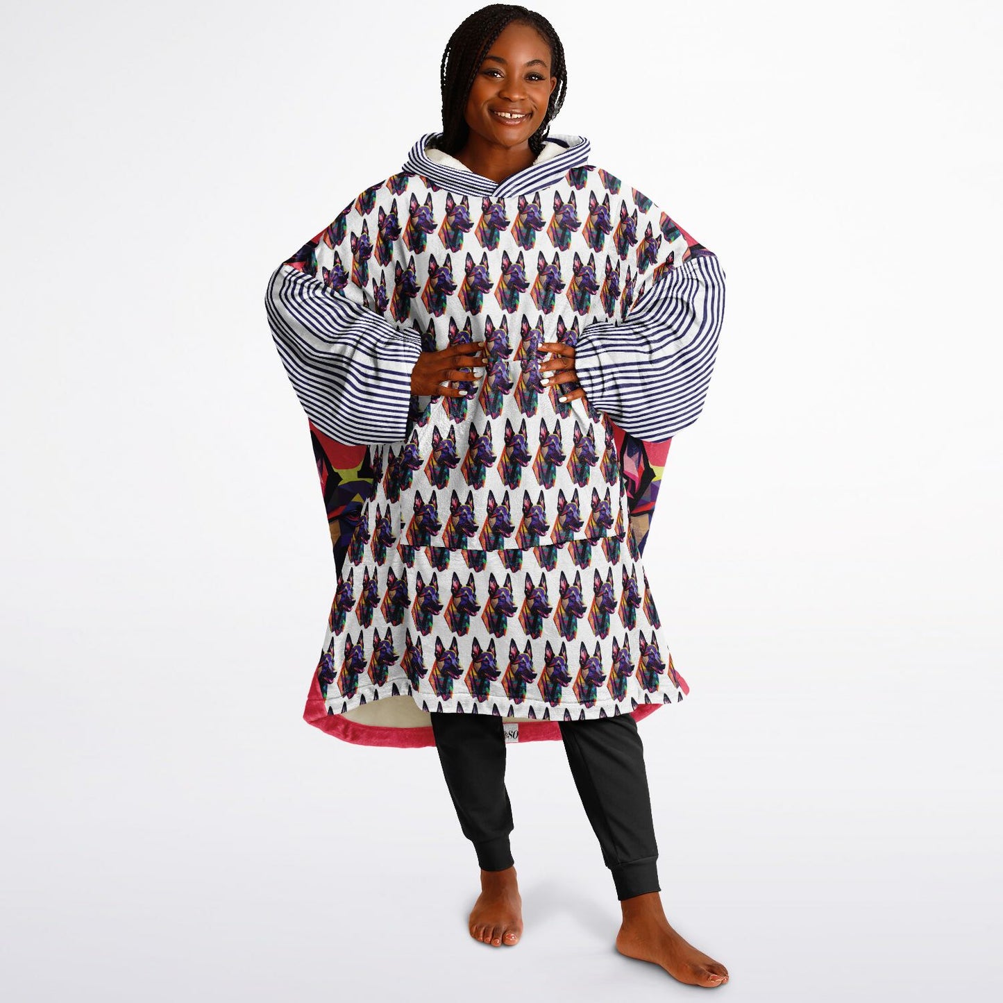 Snug Hoodie Economy - AOP Kukloso Cubist German Sheperd Dog - Free Shipping