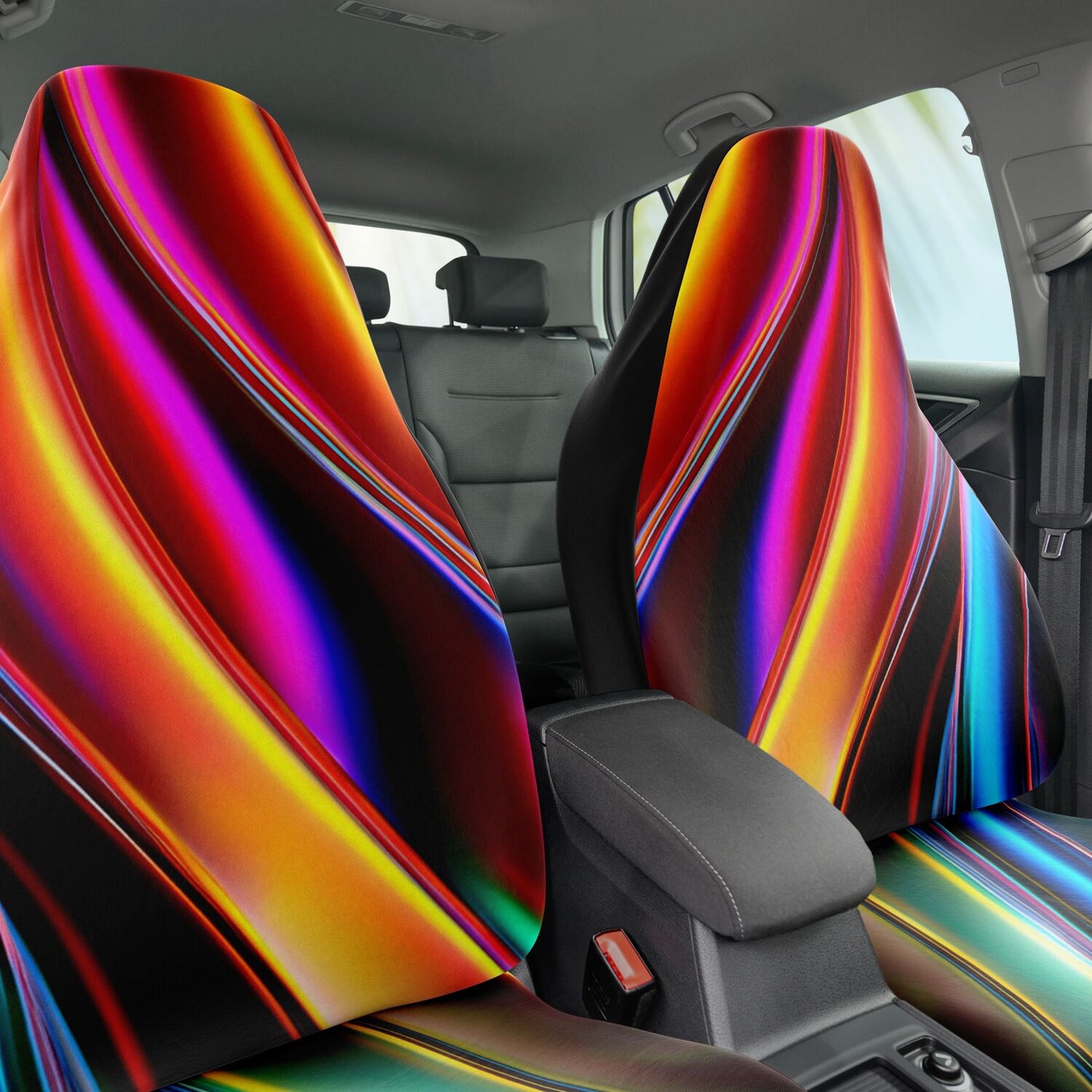 Car Seat Cover - AOP Kukloso Color Flows series No 9 a rainbow of colors - Free Shipping