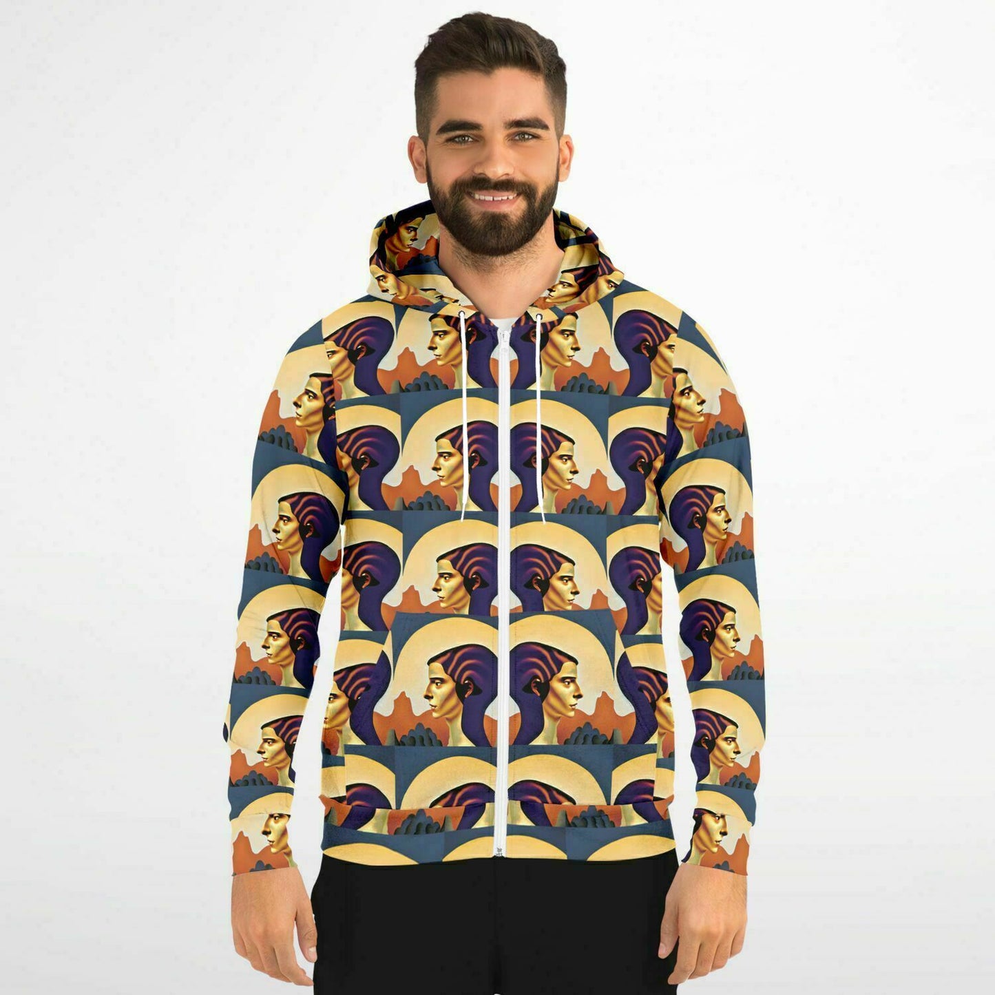 Fashion Zip-Up Hoodie - AOP Kukloso Ancients series No 2 - Free Shipping