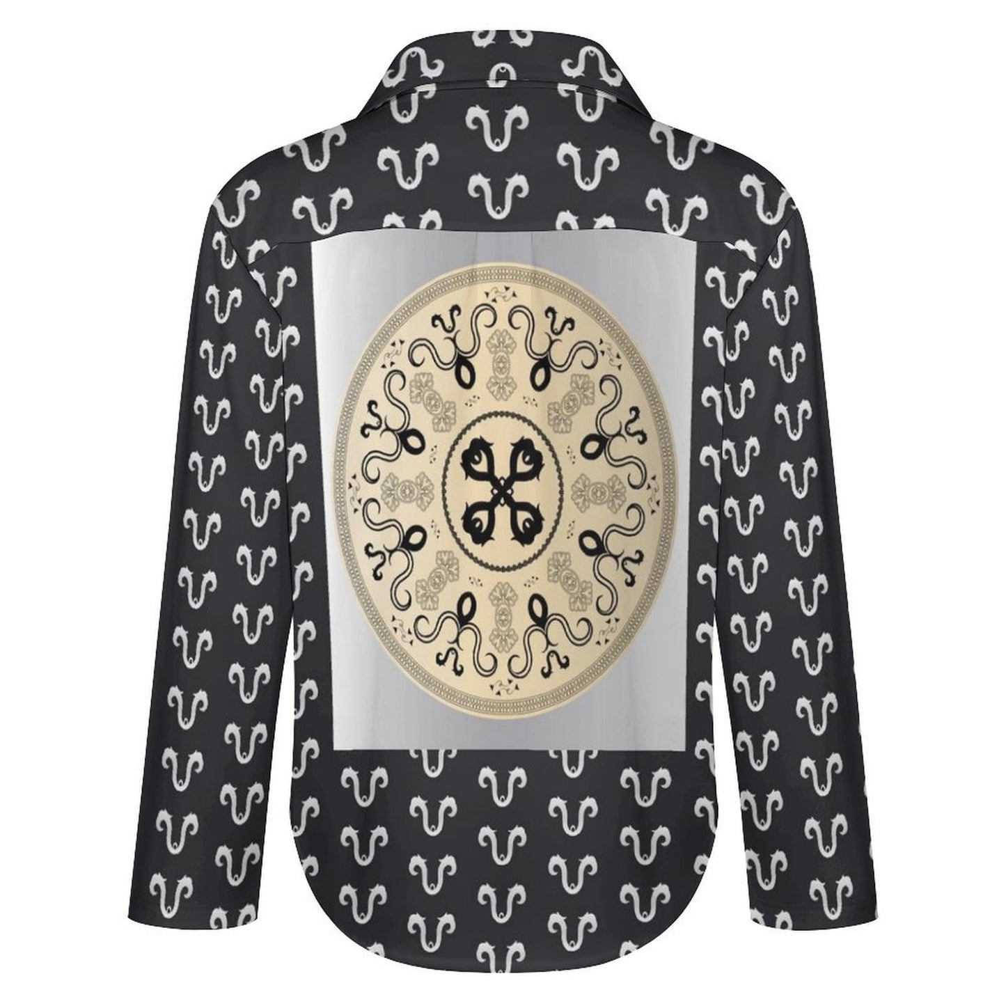 Long Sleeve Shirt Blouse Kukloso Abstract No 1779