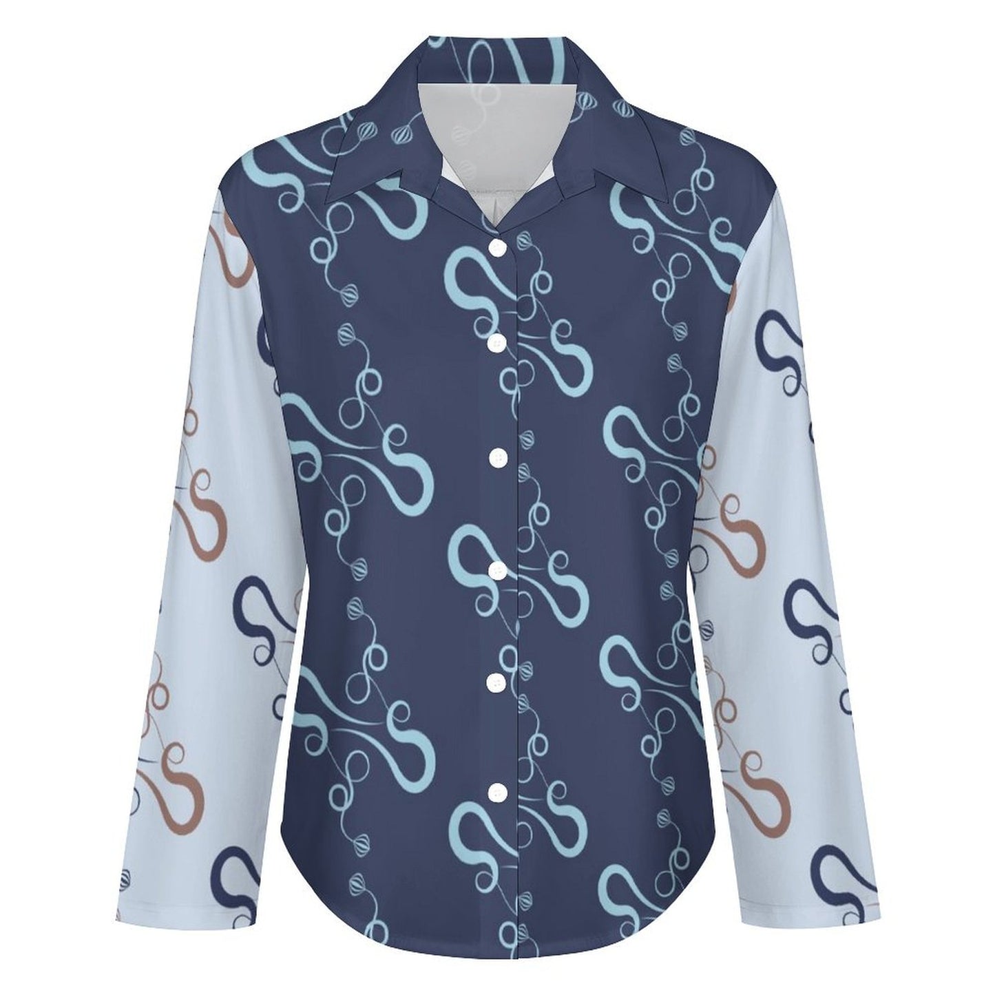 Long Sleeve Shirt Blouse Kukloso Abstract No 778