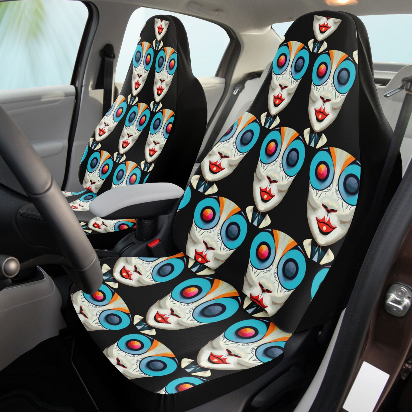 Car Seat Cover - AOP Kukloso Cubist Faces series No 12 - Free Shipping