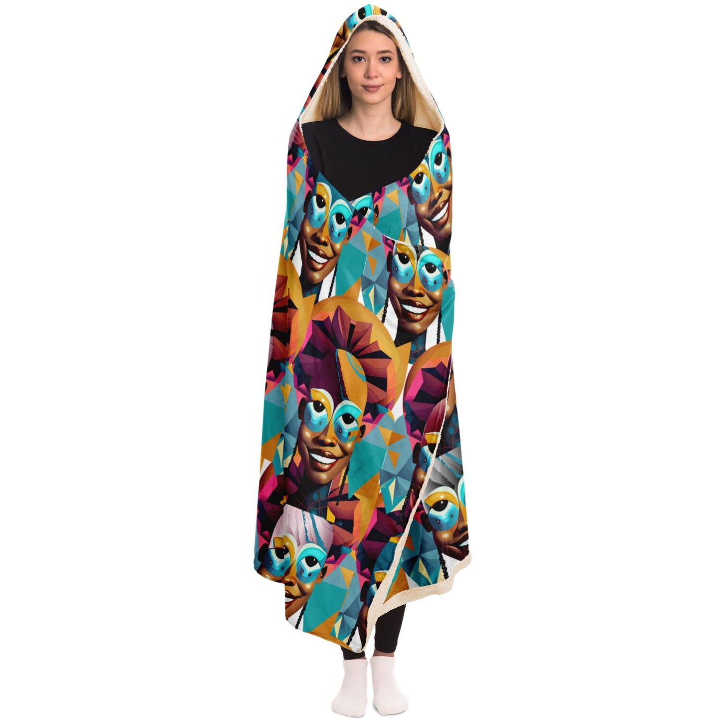 Hooded Blanket - AOP Kukloso 'Big Smile' - Free Shipping