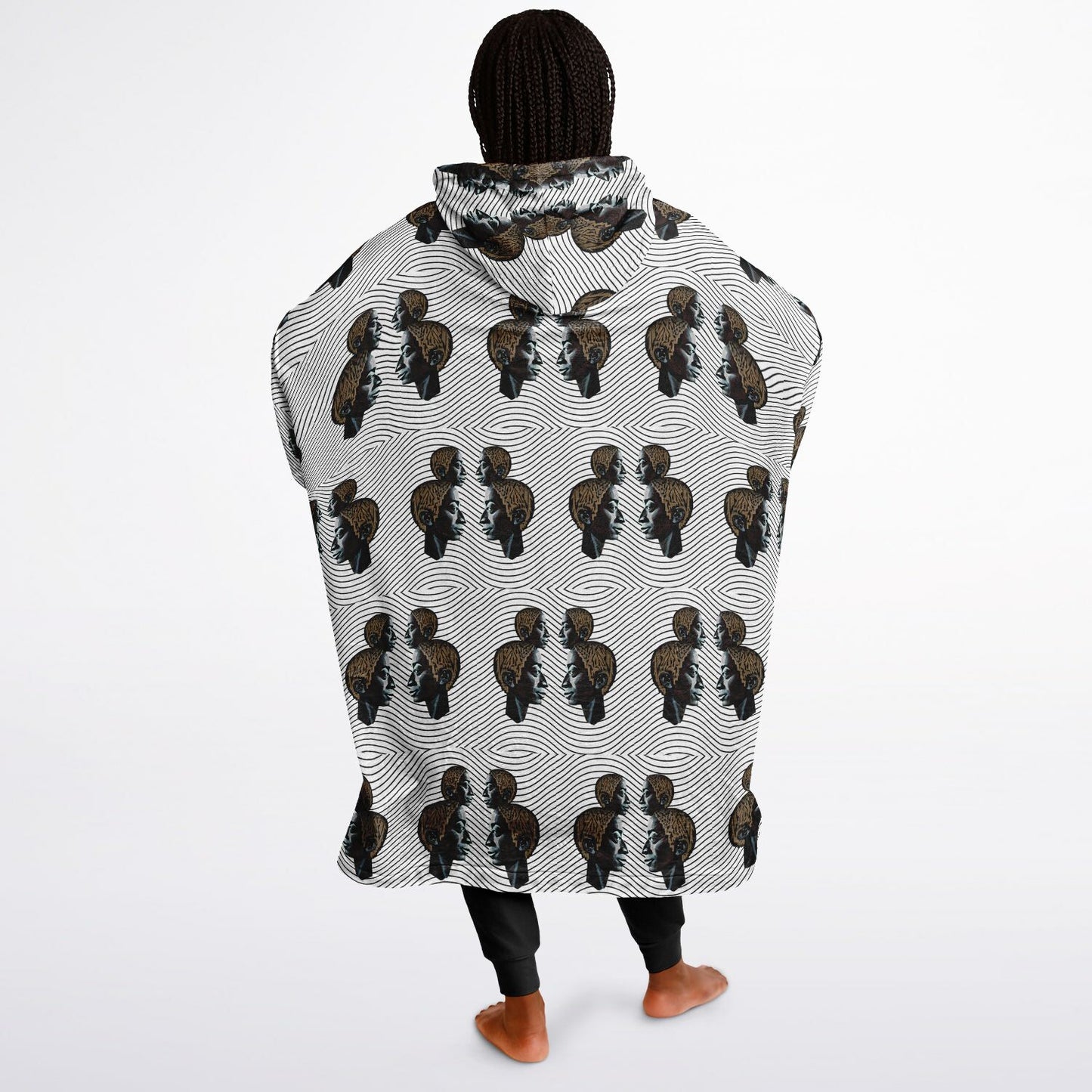 Snug Hoodie Economy - AOP Kukloso Cubist Faces No 43 - Free Shipping