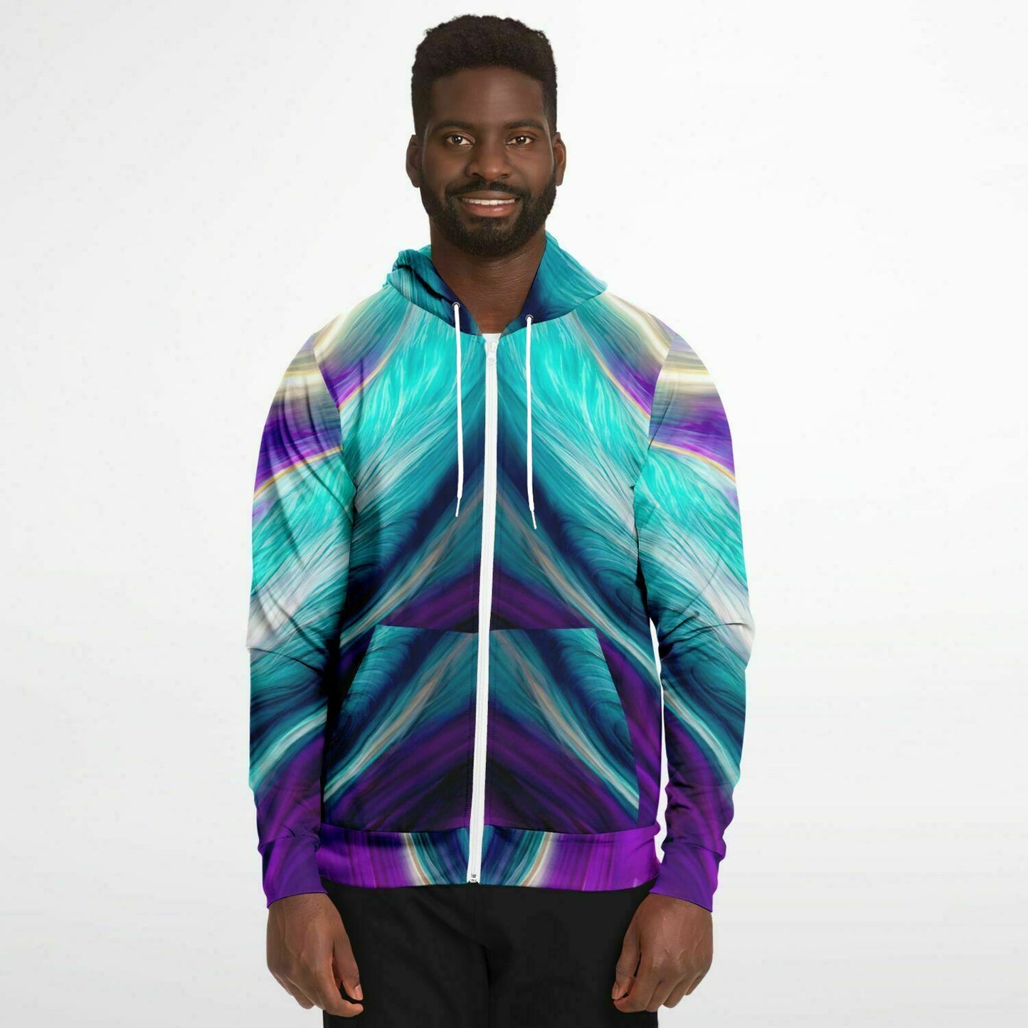 Fashion Zip-Up Hoodie - AOP Kukloso Got Color Series No 28 - Free Shipping