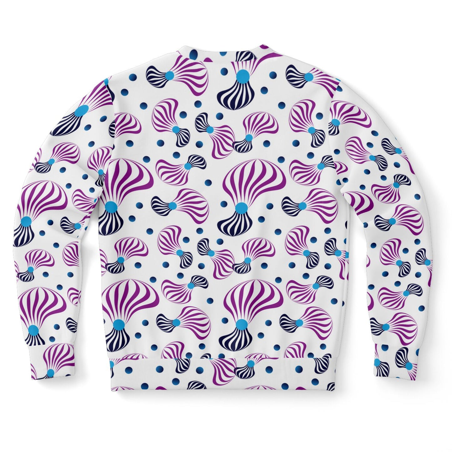 Athletic Sweatshirt - AOP Kukloso Whimsical No 95 Pink, Navy Abstract Spirals - Free Shipping